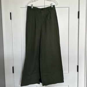 Madewell Harlow wide leg pants in dark green
